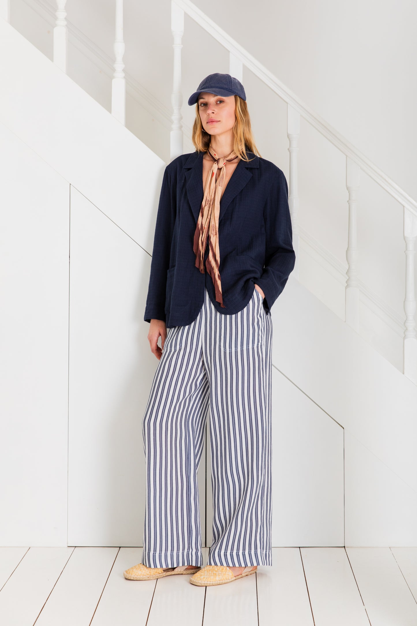 Birgit Trouser - Navy / Ecru (WS)