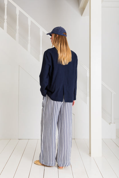 Birgit Trouser - Navy / Ecru (WS)