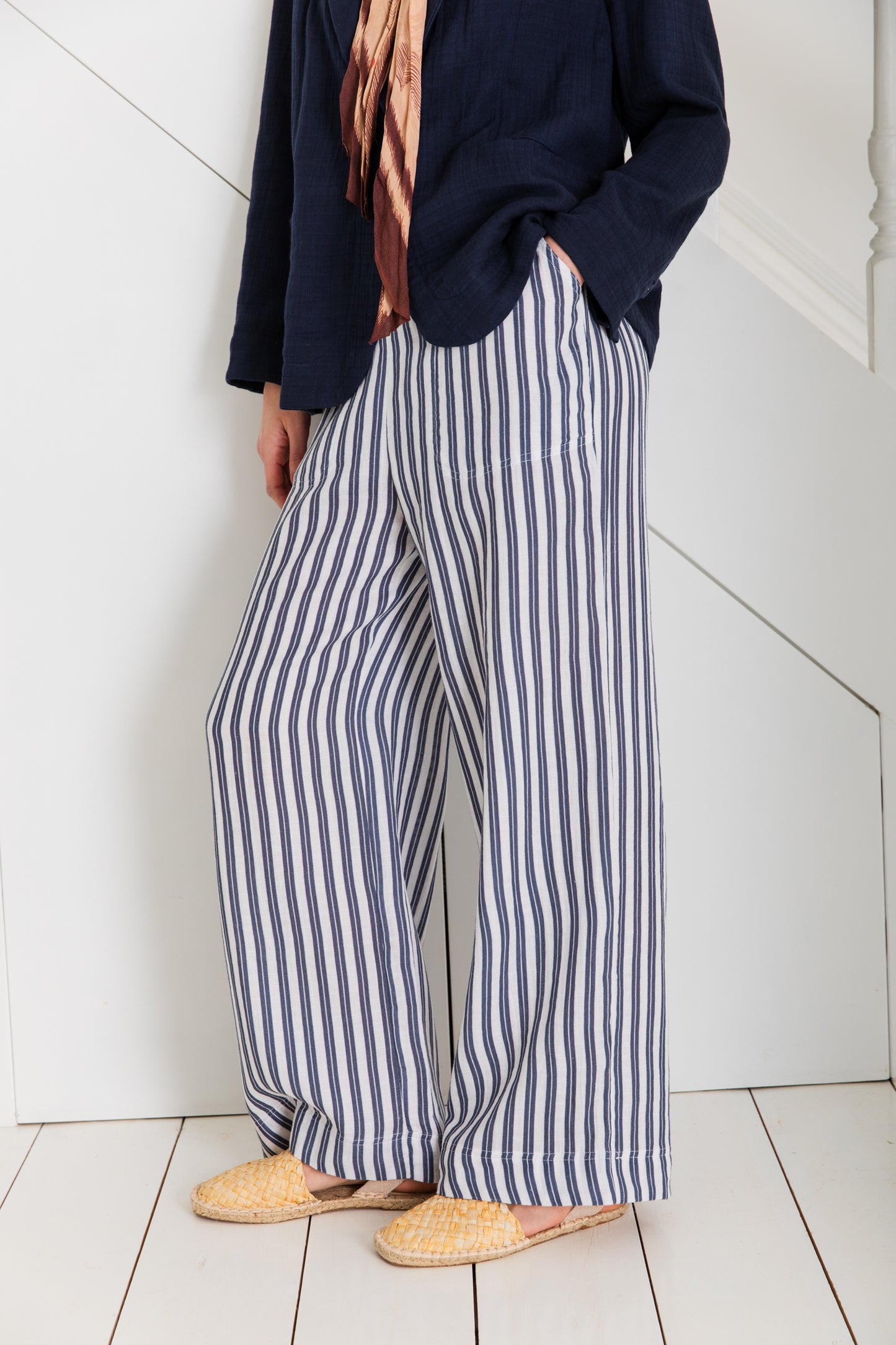 Birgit Trouser - Navy / Ecru (WS)