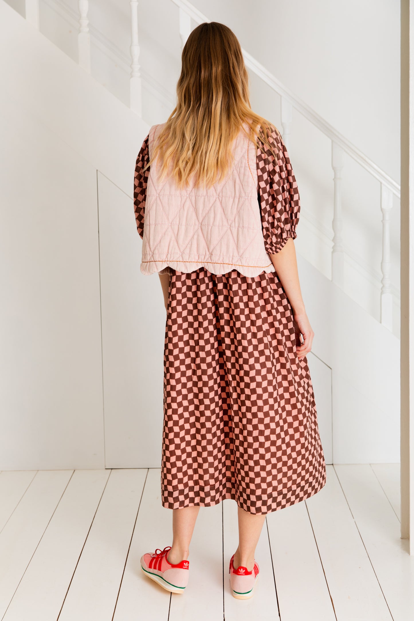 Briony Dress  - Brown/Pink