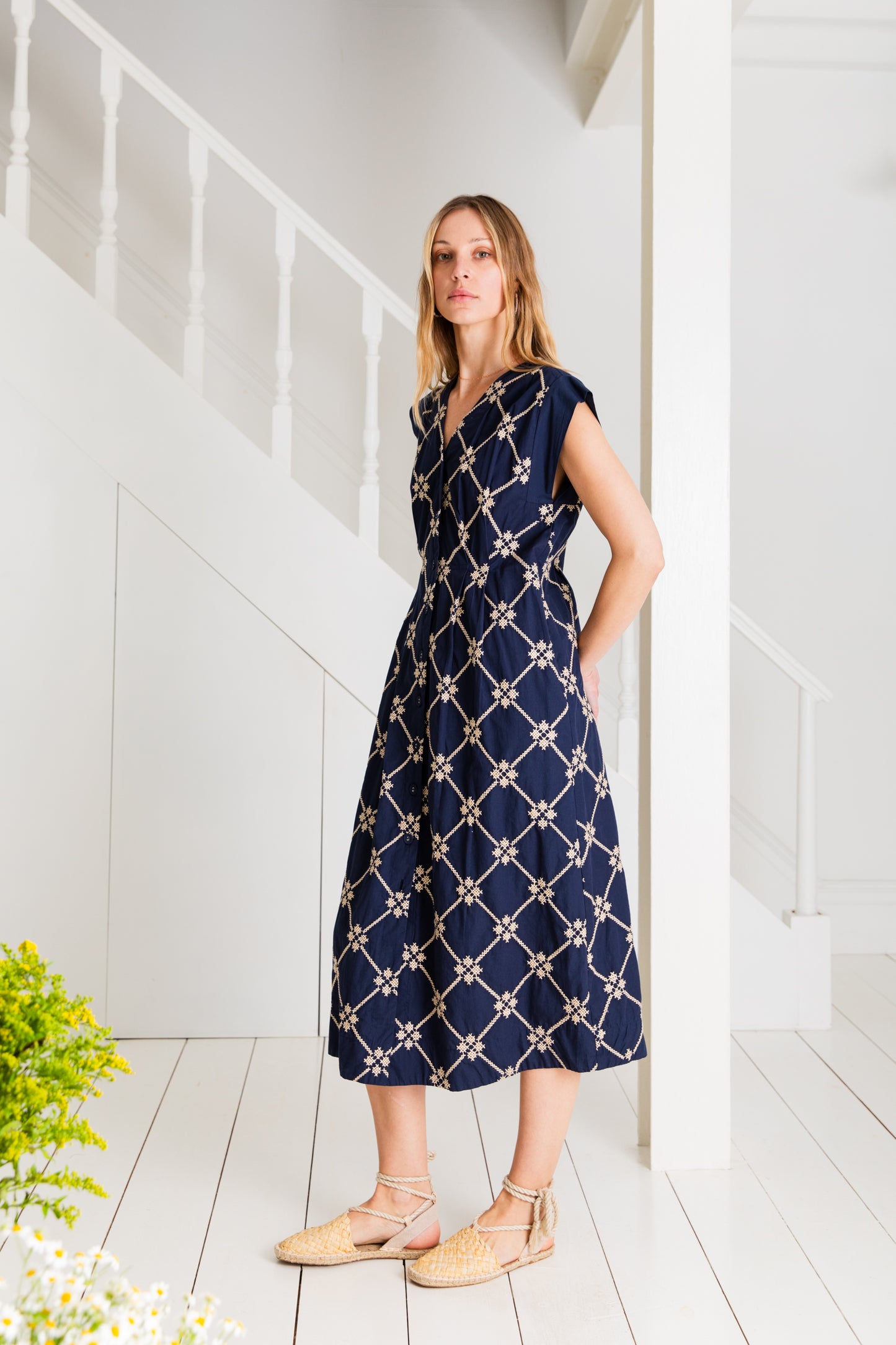 Dina Dress  - Navy (WS)