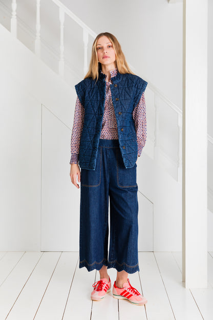 Stina Gilet - Denim Mid-Wash