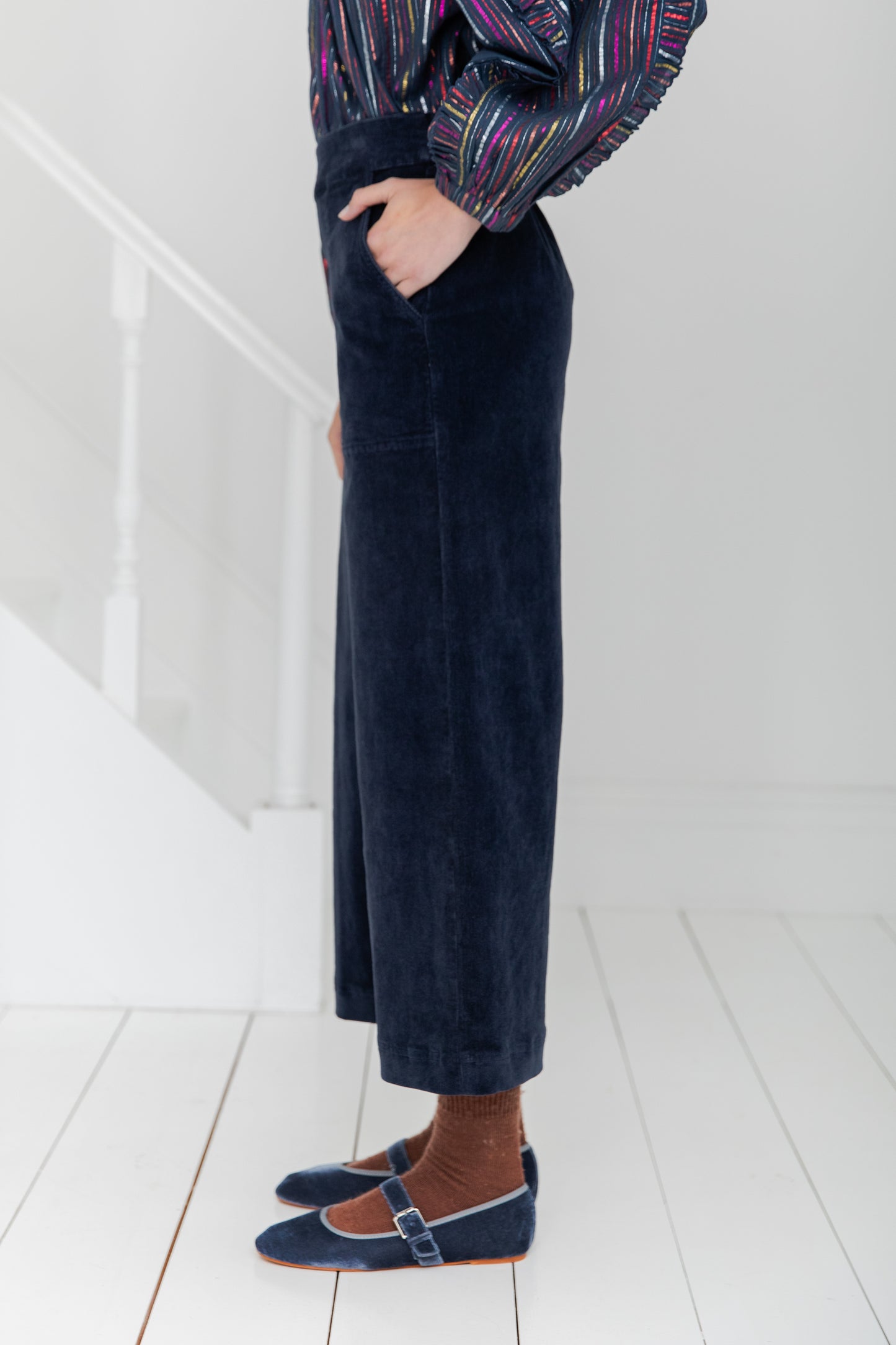 Bijou Wide Leg Trs  - Navy