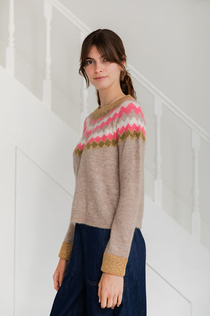 Gigi Fairisle Jumper  - Mink (WS)