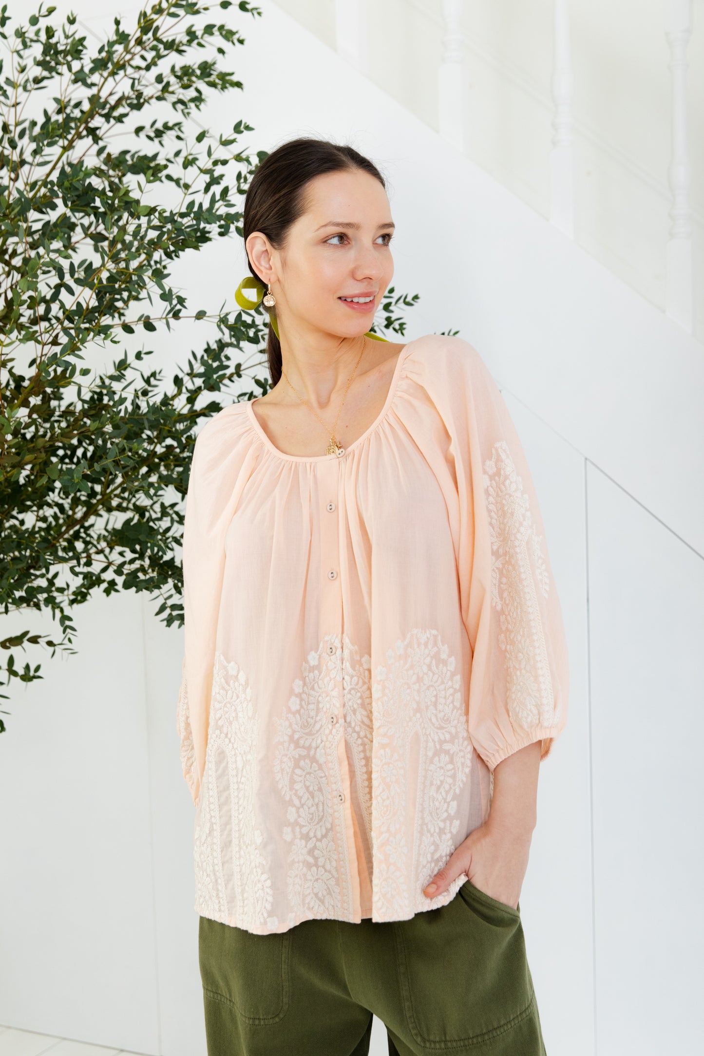 Gilda Shirt - Blush/Ecru