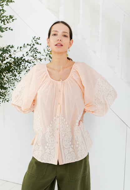 Gilda Shirt - Blush/Ecru