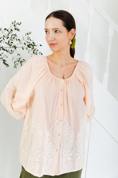 Gilda Shirt - Blush/Ecru